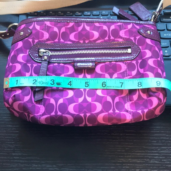 Purple Coach Signature C's Handbag purse - Picture 5 of 5